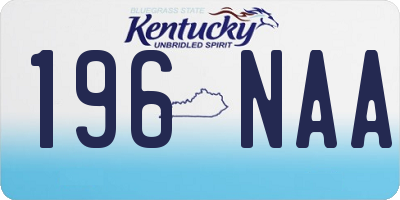 KY license plate 196NAA