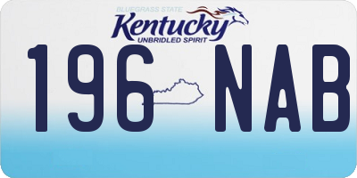 KY license plate 196NAB