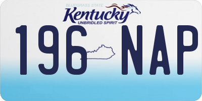 KY license plate 196NAP