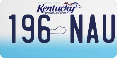 KY license plate 196NAU