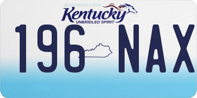 KY license plate 196NAX