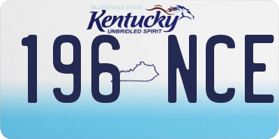 KY license plate 196NCE
