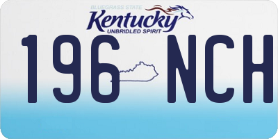 KY license plate 196NCH