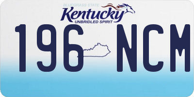 KY license plate 196NCM