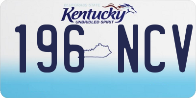 KY license plate 196NCV