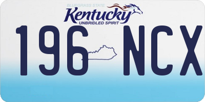 KY license plate 196NCX