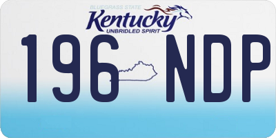 KY license plate 196NDP