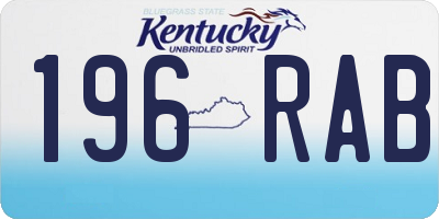KY license plate 196RAB