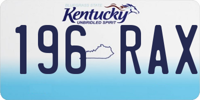 KY license plate 196RAX