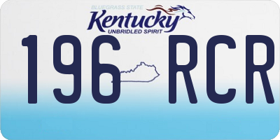 KY license plate 196RCR