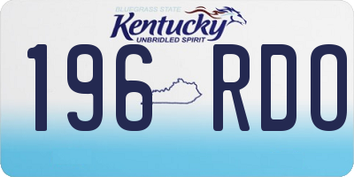 KY license plate 196RDO