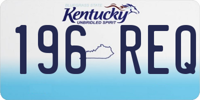KY license plate 196REQ