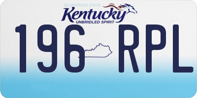 KY license plate 196RPL