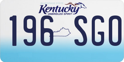 KY license plate 196SGO