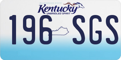 KY license plate 196SGS