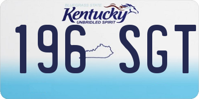 KY license plate 196SGT