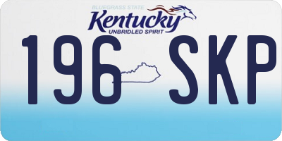 KY license plate 196SKP