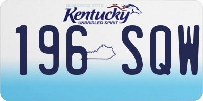 KY license plate 196SQW