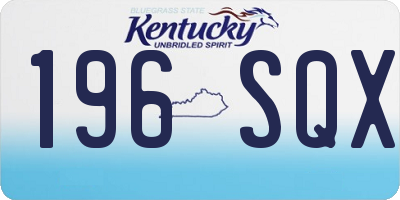 KY license plate 196SQX