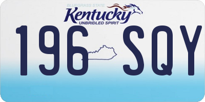 KY license plate 196SQY