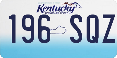 KY license plate 196SQZ