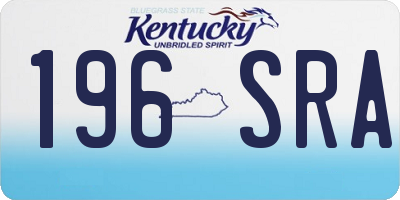 KY license plate 196SRA