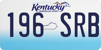 KY license plate 196SRB