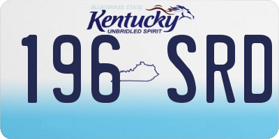 KY license plate 196SRD