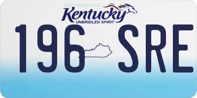 KY license plate 196SRE
