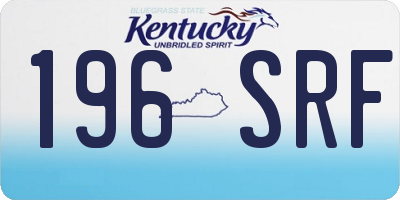 KY license plate 196SRF