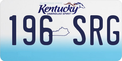 KY license plate 196SRG