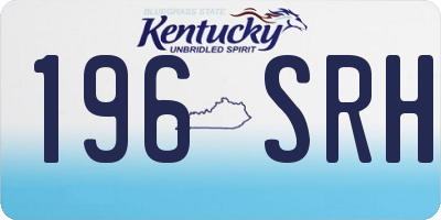 KY license plate 196SRH