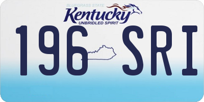 KY license plate 196SRI