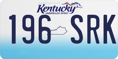 KY license plate 196SRK
