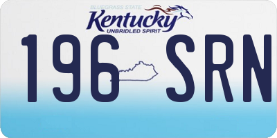 KY license plate 196SRN