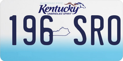 KY license plate 196SRO