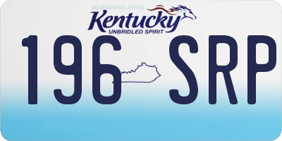 KY license plate 196SRP