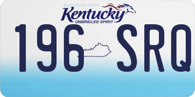 KY license plate 196SRQ