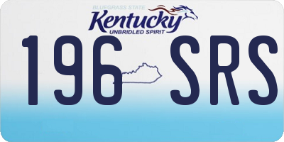 KY license plate 196SRS