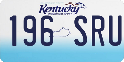 KY license plate 196SRU
