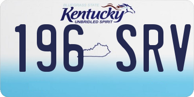 KY license plate 196SRV