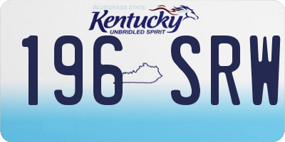 KY license plate 196SRW