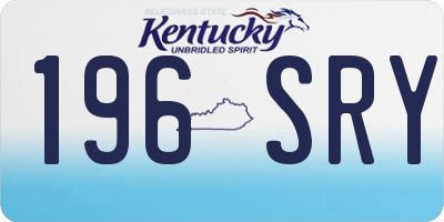 KY license plate 196SRY