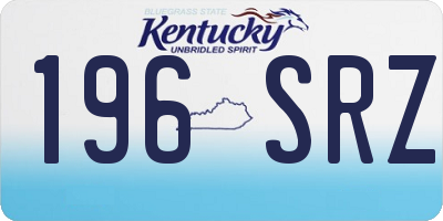 KY license plate 196SRZ