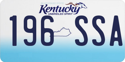 KY license plate 196SSA