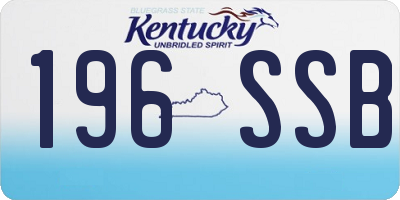 KY license plate 196SSB
