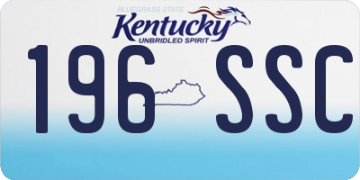 KY license plate 196SSC