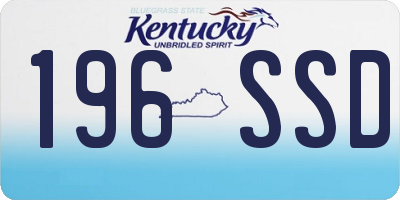 KY license plate 196SSD