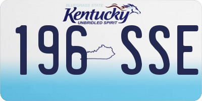 KY license plate 196SSE