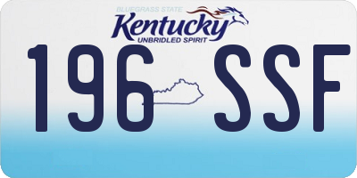 KY license plate 196SSF
